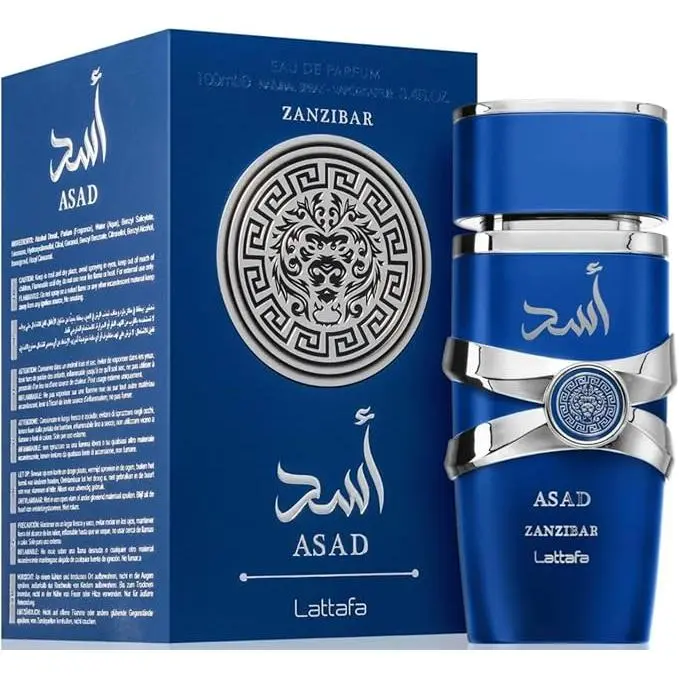 Perfume  Asad Zanzibar de lattafa para Hombres,Fragancia Tropical y Fresca de Verano Eau de Parfum 100ml de Larga Duración - 1