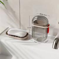 Juego De Caja De Detergente Y Portajabón De Viaje Duradero De Plástico Accesorios De Baño Perfectos Para Camping - details 0