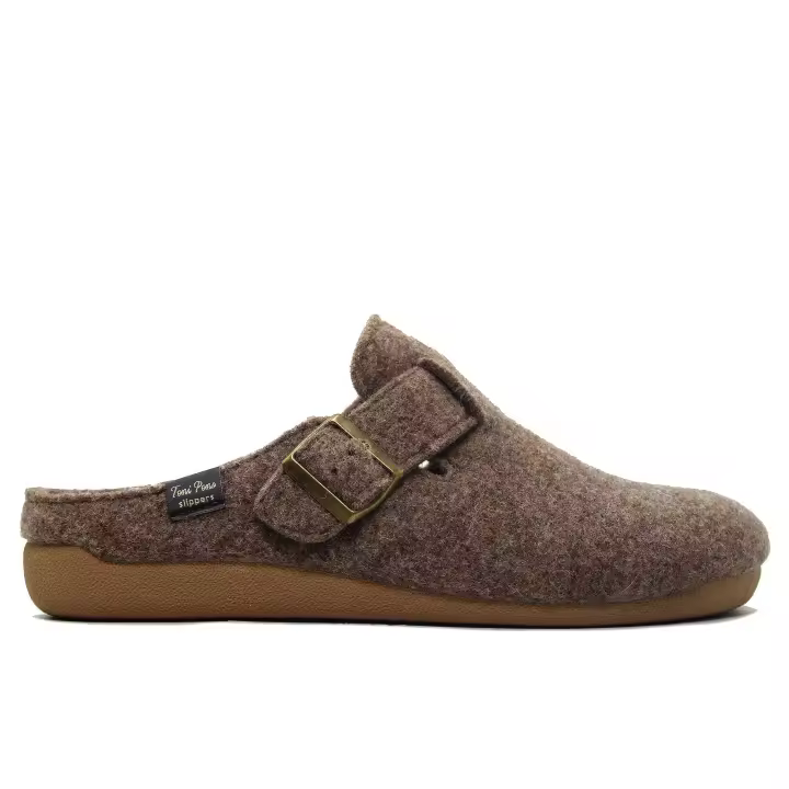 Toni Pons NORTON Zapatillas de ir por casa,chinela de talón abierto,pantufla,suela de goma,fieltro,cierre de hebilla, para caballero - 1
