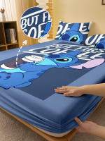 Sábana Ajustable Con Patrón De Stitch Cartoon Impreso Digitalmente Cobertor De Cama De Poliéster 100% Funda De Almohada No Incluida - details 1