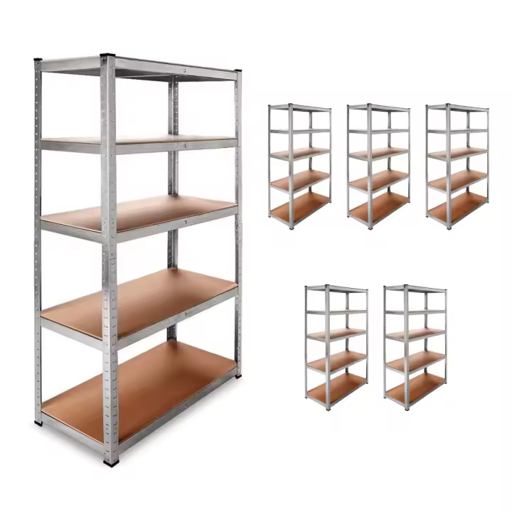 DASCK - Pack de 6 Estanterías Galvanizadas de 5 Baldas, 180x90x40 cm - 1