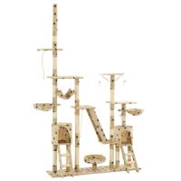 vidaXL Rascador para Gatos con Poste Sisal 230-250cm Accesorios Mascotas Color Azul,  Gris,  Beige con huellasde patas y mas - details 2