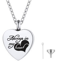 Collar De Memoria Para Ashes Joyería De Cremación Con Colgante De Corazón En Acero Inoxidable Para Pequeños Animales - details 0