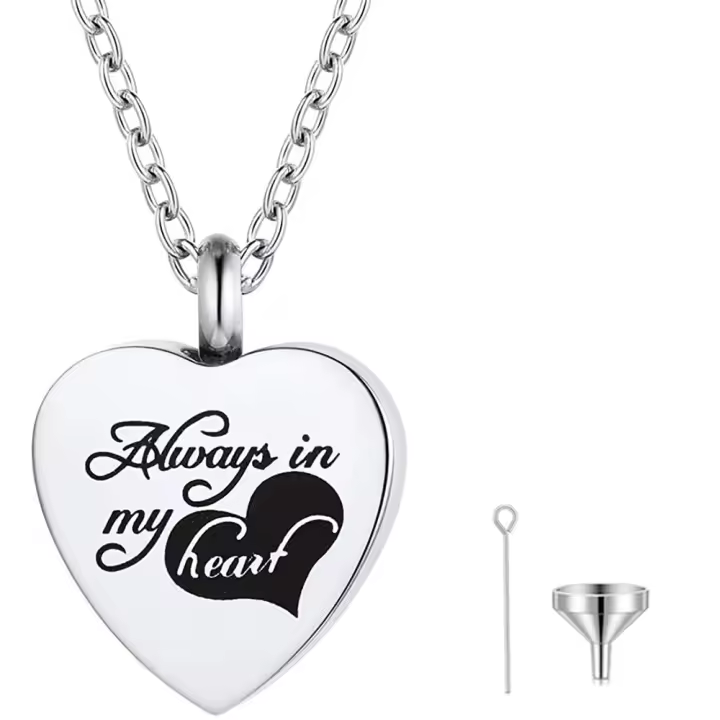 Collar De Memoria Para Ashes Joyería De Cremación Con Colgante De Corazón En Acero Inoxidable Para Pequeños Animales - 1