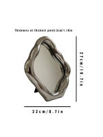 Espejo De Maquillaje Vintage Irregular En Estilo Francés Para El Dormitorio Adorno Decorativo Para Escritorio Material De Vidrio Platinado Plateado - details 0