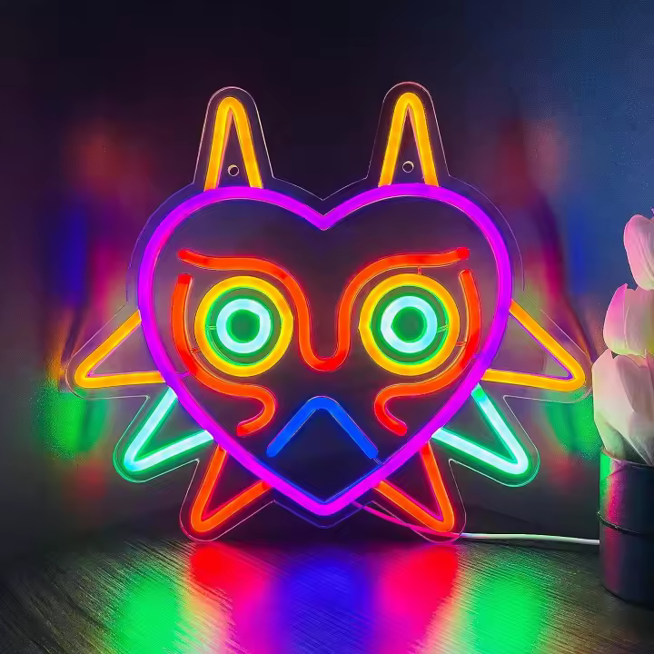 GGK Majora's Mask Luz Neón LED Para Decoración De Pared Del Dormitorio Regalo Para Gamers Zelda Luz Neón Para Decoración De Habitación De Juegos Para Fans De Zelda - 1