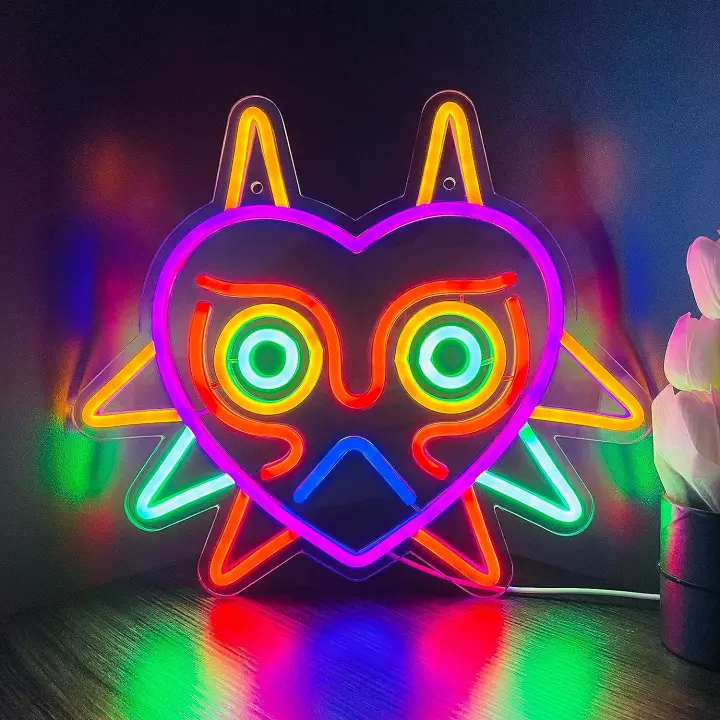 GGK Majora's Mask Luz Neón LED Para Decoración De Pared Del Dormitorio Regalo Para Gamers Zelda Luz Neón Para Decoración De Habitación De Juegos Para Fans De Zelda - 1