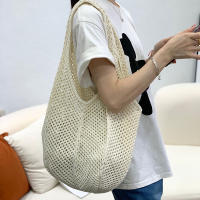 Bolso De Hombro Para Mujer Estilo Bohemio Hecho a Mano Capacidad Grande Saco De Mano De Paja Tejida Casual Bolso De Playa Verano - details 8