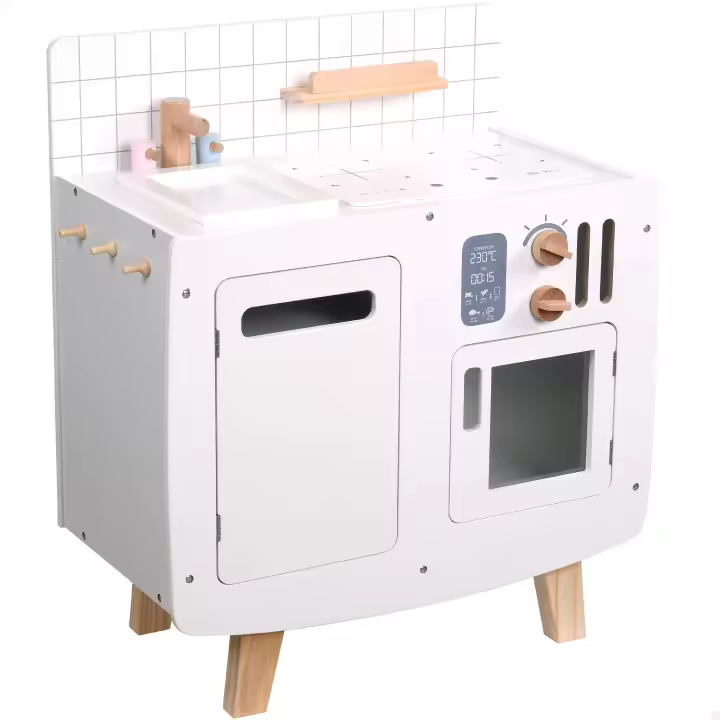 Teamson - Cocinita de madera para niños y niñas, diseño retro, mide 55x30x63 cm, ideal para juegos de rol, cocina infantil de juguete con detalles realistas, fabricada en materiales duraderos, recomendada para mayores de 3 años - 1