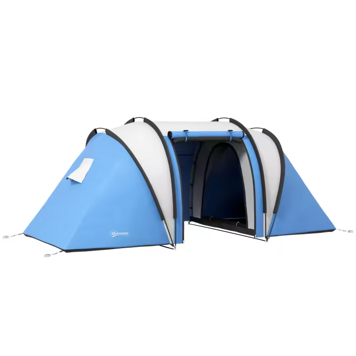 Tienda de campaña para 4-5 personas, tienda de campaña familiar Ligera con Puertas y Ventanas laterales de 3 dormitorios con túnel de columna de Agua de 3000mm Tienda de campaña para Jardín de viaje de campaña - 1