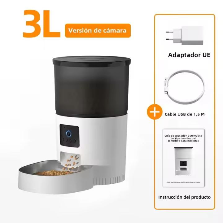 ROJECO Dispensador Inteligente De Alimentos Para Gatos Y Perros 3L Recargable Con WIFI Control Remoto Para Alimentación Automática - 1