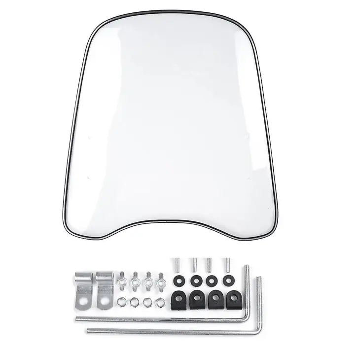2Mm Thick Universal Motorcycle Windshield Windscreen Clear Deflector Wind Shield Clear - 1