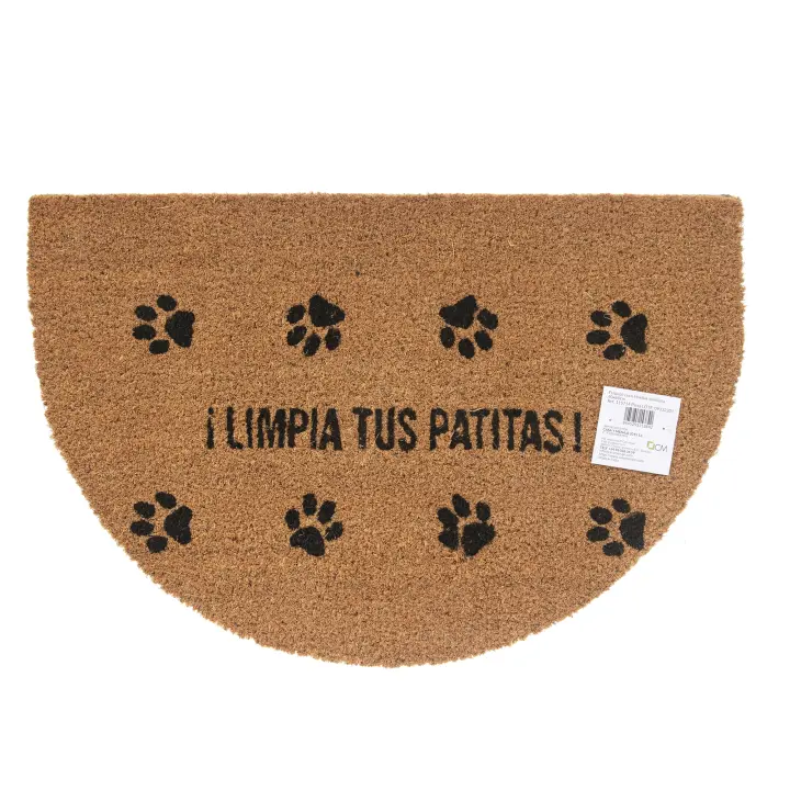 CM - Felpudo de Coco Natural con Base Antideslizante, Absorbente para la entrada de casa, Ideal para Puerta Exterior o Pasillo. Huellas, limpia tus patitas. 3 tamaños disponibles - 1