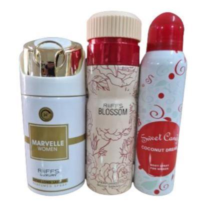 PACK3DESODORANTESMUJER---BLOSSOMRIFFS200ml,MARVELLERIFFS250mlYSWEETCOCONUTDEJEANMARC150ml-MARCARIFFYJEANMARC|Miravia