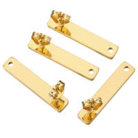 10pcs Pendantes De Estudium En Acero Inoxidable Rectangular Con Base Y Tapón Para Orejas Herramientas Para Joyería DIY - details 18