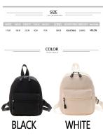 Mochila Mini Para Mujer De Nylon Blanco Estilo Casual Con Bolsillo Exterior Cierre De Cremallera Adecuada Para Escuela Y Viajes - details 2