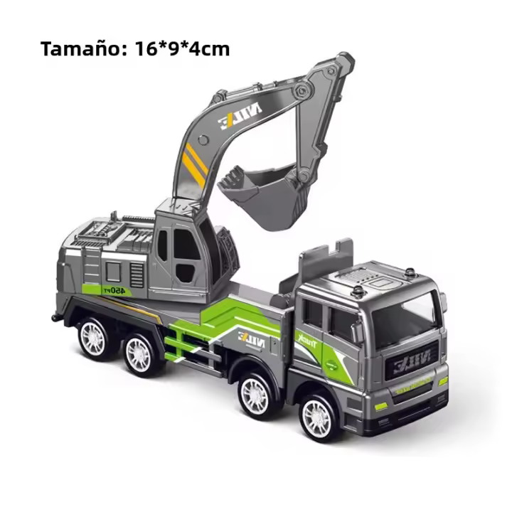 Juguetes Para Niños Camión Miniatura De Aluminio Excavadora Bulldozer Y Grúa Modelo De Vehículo De Tierra Metal Juguete Educativo Para Niños - 1