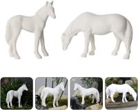 2 piezas MINI caballo figurillas miniatura pony resina potro figuras juguete pastel Cupcake Topper casa de muñecas bonsai hadas jardín paisaje ornamento juguete educativo Escuela Premio para - details 0