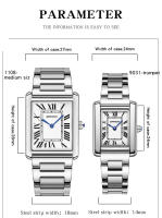 Reloj De Pulsera De Acero Inoxidable SANDA Para Hombres Y Mujeres Resistente Al Agua Y Al Choque Con Display Numeral Romano Moda Y Casual - details 4