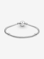 Pandora - Pulsera Pandora Moments with Cierres de disco Azul brilliant y Cadena De Serpiente-Plata de Ley - details 4