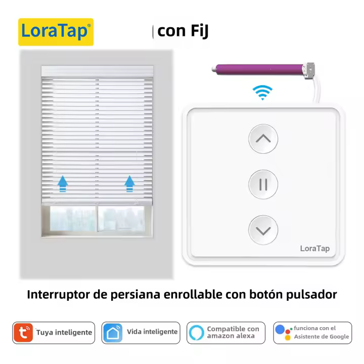 Interruptor De Cortina Inteligente LoraTap Tuya Smart Life Botón Empuñadura 80*80 Motor Eléctrico Compatible Con Alexa Y Google Assistant - 1