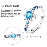 Anillo De Plata 925 De Lujo Para Mujer Con Piedra CZ Colorida Y Flor Sello De Afortunado Anillo De Compromiso Y Boda Regalo - details 18