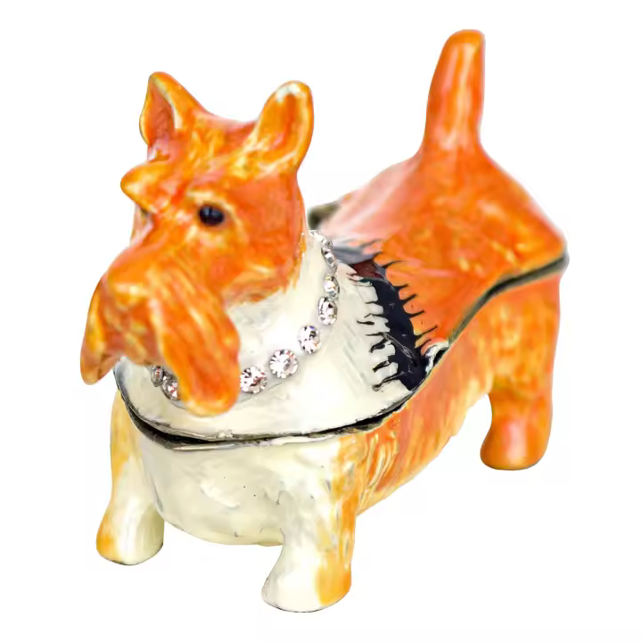 CAPRILO REGALOS & DECORACIÓN Figura Decorativa de Metal "Cajita Perro". Adornos y Esculturas. Cajas Multiusos. Joyeros. Decoración Hogar. Regalos Originales. 13 x 10 x 24 cm - 1