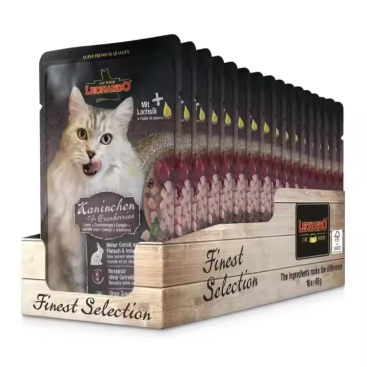 Leonardo Menú Finest Selection Conejo & Arándano rojo -  16 Sobres de 85gr - 1