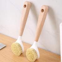 Cepillo De Limpieza Para Cocina Con Mango De Madera Natural Cepillo De Lavado De Platos Para Sartén De Hierro Fundido - details 8