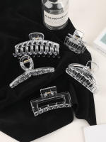 5Pcs Clip Para El Cabello Grande Y Fuerte De Colores Blancos Y Transparentes Para Mujeres Y Niñas Cabello Grueso Y Rizado Estilo Moda - details 0