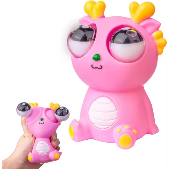 Jugueté de Dragón con Ojos saltones, Jugueté para aliviar el estrés, ideal para Navidad, cumpleaños, Fiestas, color rosa - 1