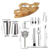 Juego De Barra De Coctelería De Acero Inoxidable Kit De Bartender Con Mezclador De Vino Martini Boston Para Fiesta Bar Tools - details 11