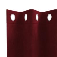 Cortinas Blackout vidaXL con ojales 2 pcs Vino Rojo Terciopelo - details 3