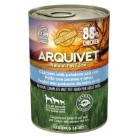 Latas de Pollo con Patatas y arroz con Aceite de salmón - Pack 6 Unidades x 400 gr - Comida húmeda para Perros - para Perros Senior, Todo Tipo de Razas - Arquivet  88% Pollo Fresco - details 1
