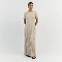 Vestido Largo De Mujer Con Encaje Corto Y Cuello Redondo Estilo Casual Para Primavera Y Verano Vestido De Encaje Slim Fit - details 10