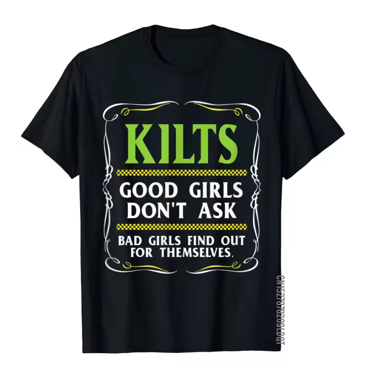 Camiseta Divertida 'Buenas Niñas No Preguntan' Para Hombres Camiseta Escocesa De Algodón Estilo Kpop Sin Capucha Manga Corta - 1
