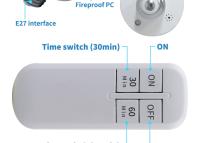 Soporte De Luces E27 Con Control Remoto Inalámbrico Para Bombillas LED Base De Lámpara Colgante Con Timer Inteligente Para Ceilinador - details 9