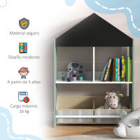ZONEKIZ Estantería para Juguetes Organizador Infantil con Estantes Abiertos y 2 Cajas de Tela no Tejida Extraíbles para Sala de Juegos Habitación Guardería 62,4x26,5x90 cm - details 6