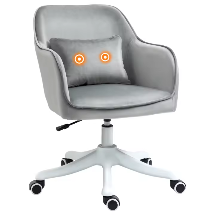 Vinsetto Sillón de Escritorio de Masaje 78-86cm Silla de Oficina Ajustable en Altura Silla Giratoria Silla de Ordenador con Posición de Paso USB Silla de Trabajo con Función de Vibración Cojín Lumbar Función de Masaje - 1