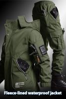 Chaqueta De Algodón Grueso Invierno Para Hombres Y Mujeres Impermeable Y Aislante Conjunto De Dos Piezas Para Actividades Al Aire Libre Y Ciclismo - details 0