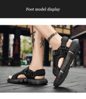 Sandalias Para Hombre Verano Casual Hogar Antideslizantes Suave Exterior Moda Playa Zapatos Ligeros Flip-flops Con Cierre De Lazo - details 1
