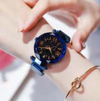 Reloj Para Mujer Estilo De Cielo Estrellado Con Hebilla De Magnetismo Y Cinturón De Malla Diamante Reloj De Cuarzo Casual Para Mujer - details 9