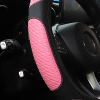 Cubierta De Volante Automotriz De Cuero Trenzado 3D Para Comodidad Ajuste Para 14.5-15 Pulgadas Sin Anillo Interior - details 10
