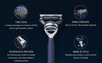 Gillette King C.  maquinilla de afeitar de 5 hojas para afeitar y perfilar barba para hombre + 1 recambio con recortadora de precisión integrada y mango premium - details 2