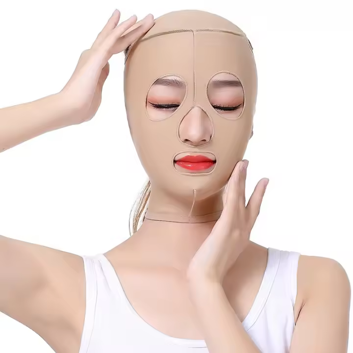 Mascarilla De Levantamiento Facial 3D Reutilizable Para Mujeres Antiarrugas Y Adelgazante Algodón Transpirable Dispositivo De Belleza Para Dormir - 1