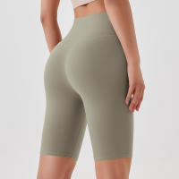 Shorts De Yoga Para Mujer Cintura Alta Transpirables Suaves Y Tensos Leggings De Gimnasio Cortos De Ciclismo Deportivos - details 75