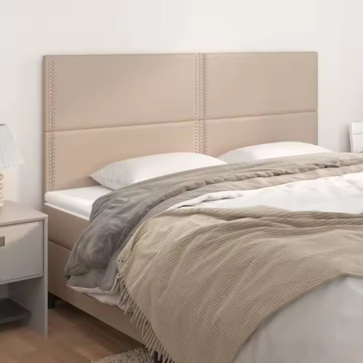 vidaXL Cabeceros 4 unidades cuero sintético capuchino 90x5x78/88 cm - 1