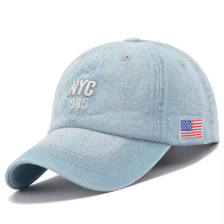Nueva Marca NYC Denim Béisbol Gorra Bordada Letras Jeans Snapback Sombrero Estilo Hip Hop USA Verano Deportivo Unisex Gorras - 1