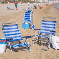 Silla de Playa Monty Fija Plegable de Aluminio y Textileno Azul y Blanco - details 1