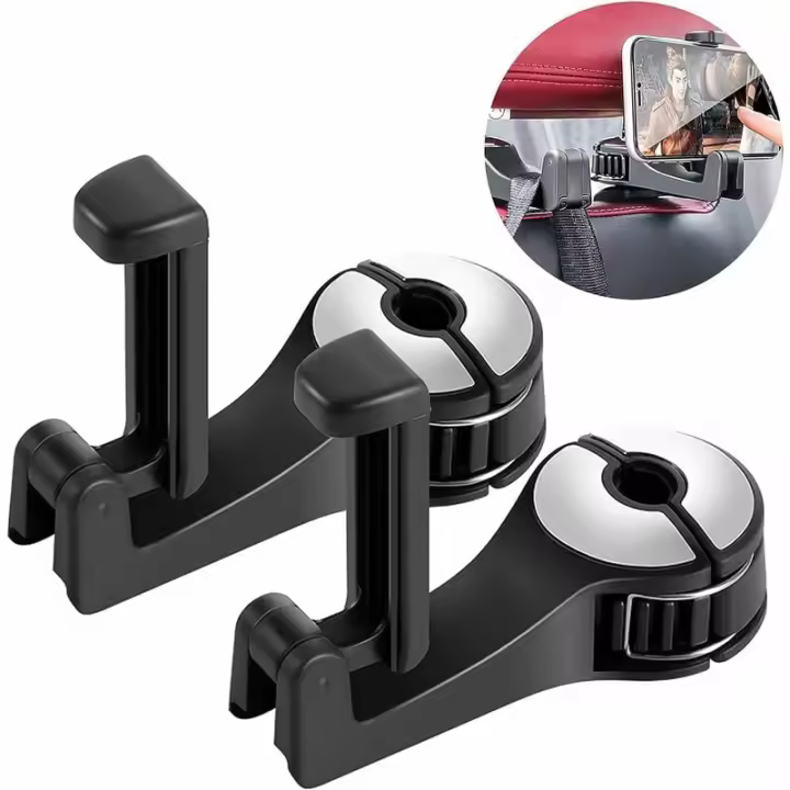 Gancho Universal para reposacabezas asiento de coche, asiento de coche con soporte para teléfono móvil, bolsos, 2 UDS. - 1